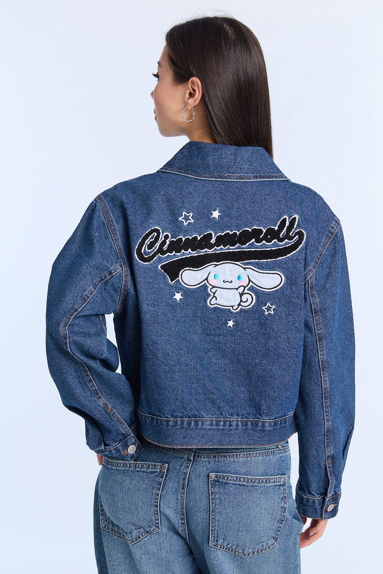 Hello Kitty Cinnamoroll  Embroidered Denim Jacket