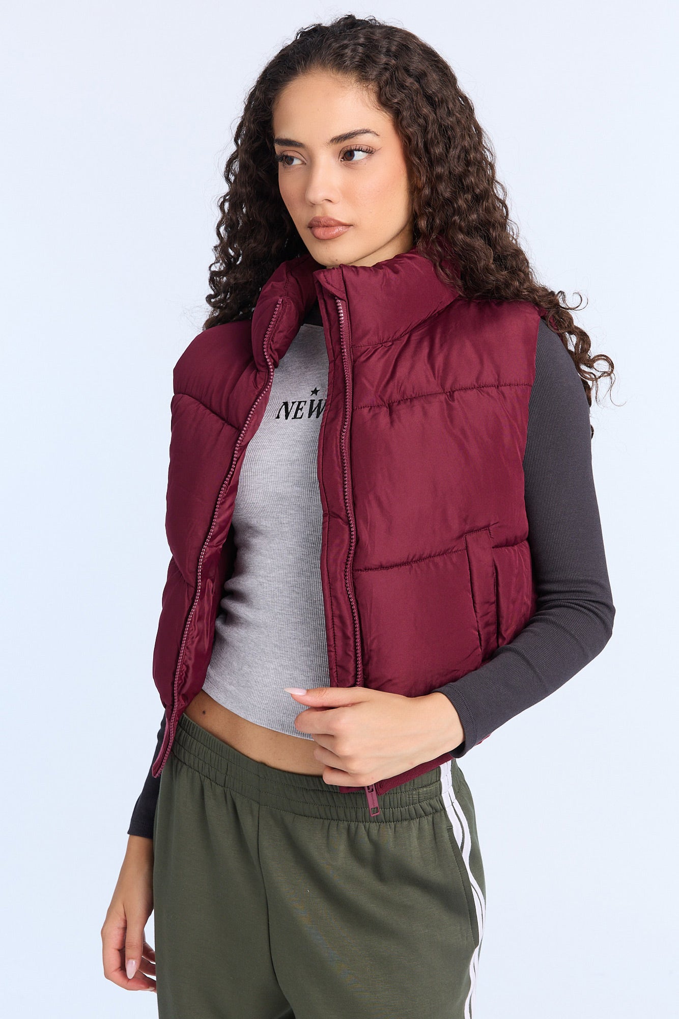 Gilet matelassée court zippée à l'avant