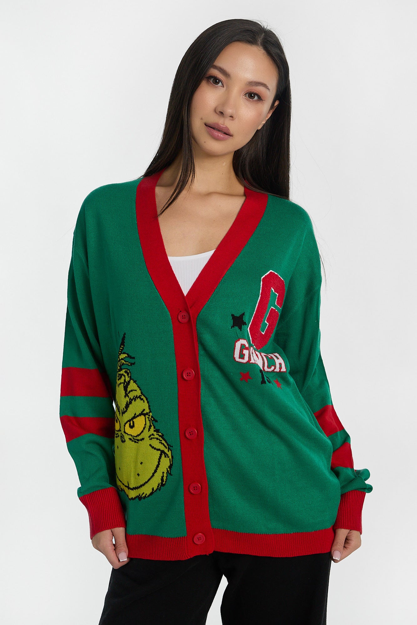 Cardigan universitaire boutonné The Grinch