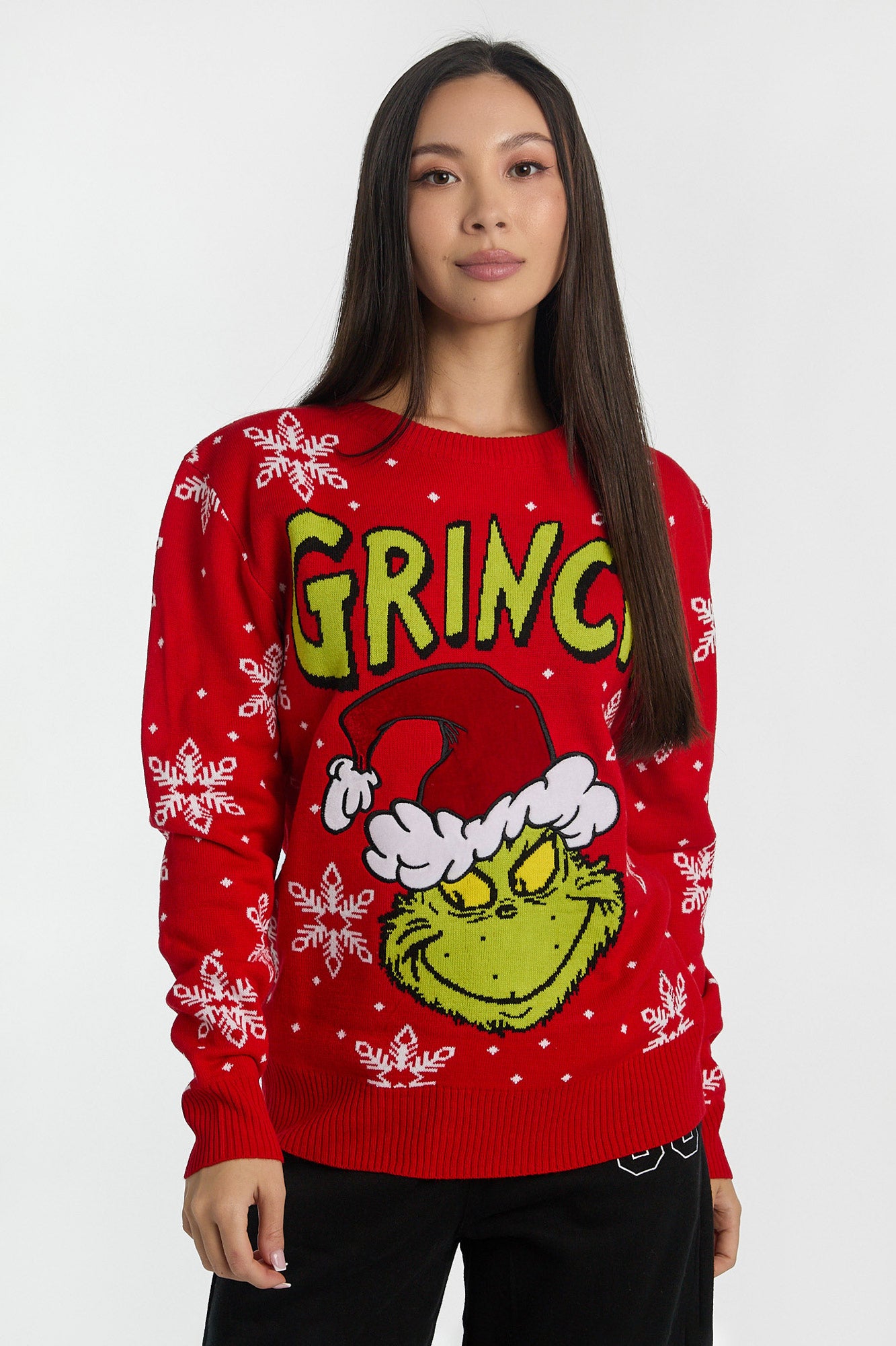 The Grinch Snowflakes Graphic Crew Neck Sweater