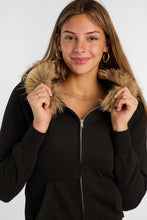 AERO Zip-Up Slim Hoodie With Faux-Fur Trim Hood thumbnail 2