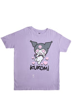 T-shirt décontracté imprimé graphique Kuromi Hearts thumbnail 1