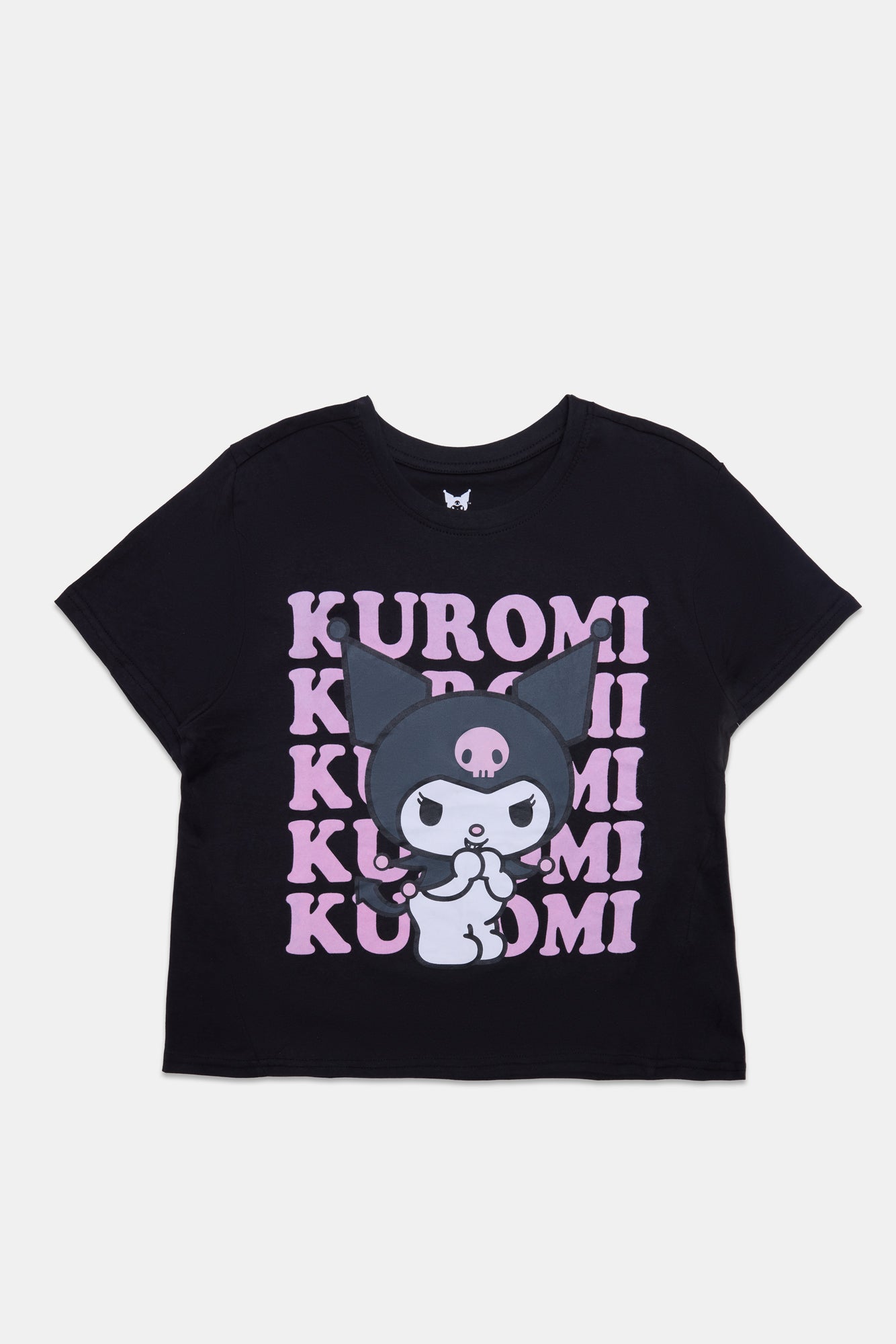 Kuromi Flocked Graphic Boxy Cropped Tee