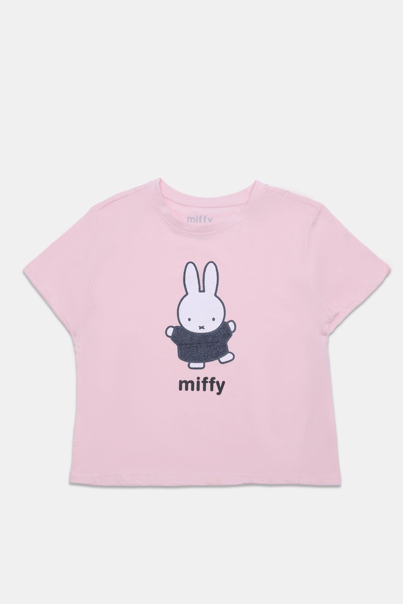 Miffy Glitter Graphic Boxy Cropped Tee