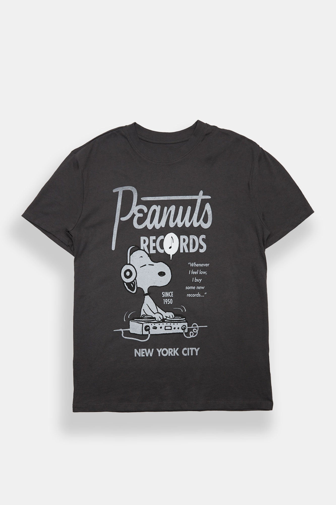 T-shirt coupe garçonne imprimé Peanuts Snoopy Records