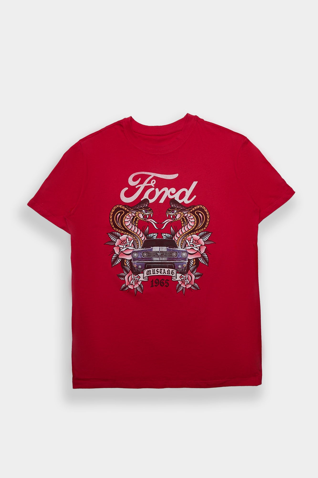T-shirt coupe garçonne imprimé Ford Mustang 1965 Tattoo